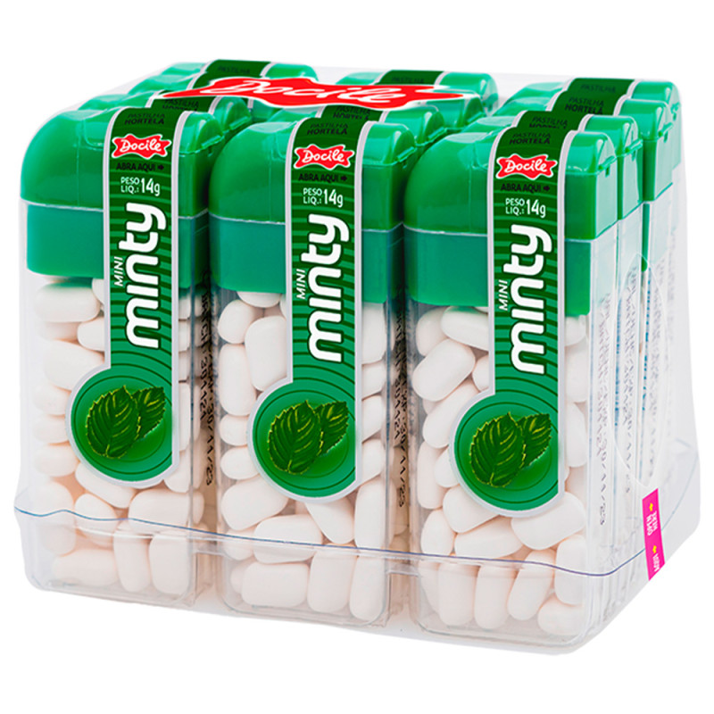 MINI MINTY DOCILE 14GR HORTELÃ - DP COM 12 UN