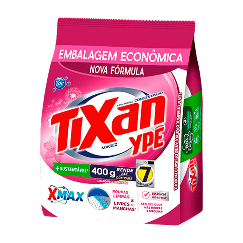 LAVA ROUPAS EM PÓ TIXAN YPÊ 400GR MACIEZ - CX COM 24 UN