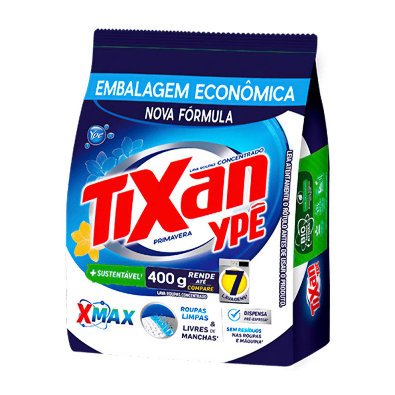 LAVA ROUPAS EM PÓ TIXAN YPÊ 400GR PRIMAVERA - CX COM 24 UN