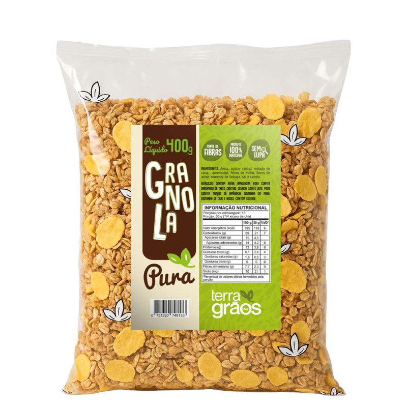 GRANOLA PURA TERRA GRÃOS 400GR TRADICIONAL - CX COM 24 UN