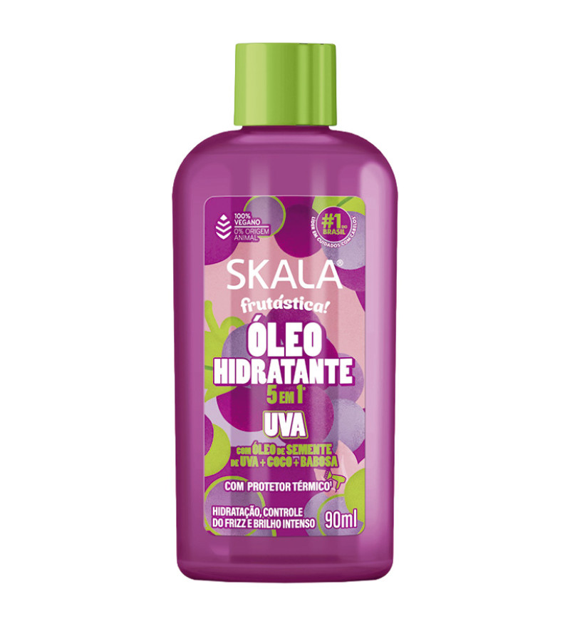 ÓLEO HIDRATANTE CAPILAR SKALA 90ML UVA - CX COM 12 UN