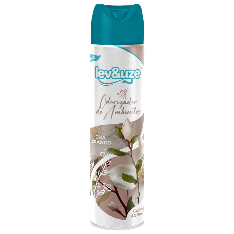 ODORIZANTE AMBIENTE LEV&UZE 400ML CHÁ BRANCO - CX COM 6 UN