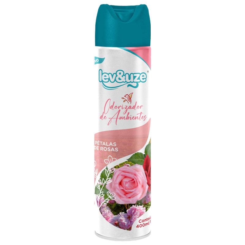 ODORIZANTE DE AMBIENTE LEV&UZE 400ML PÉTALAS DE ROSAS - CX COM 6 UN