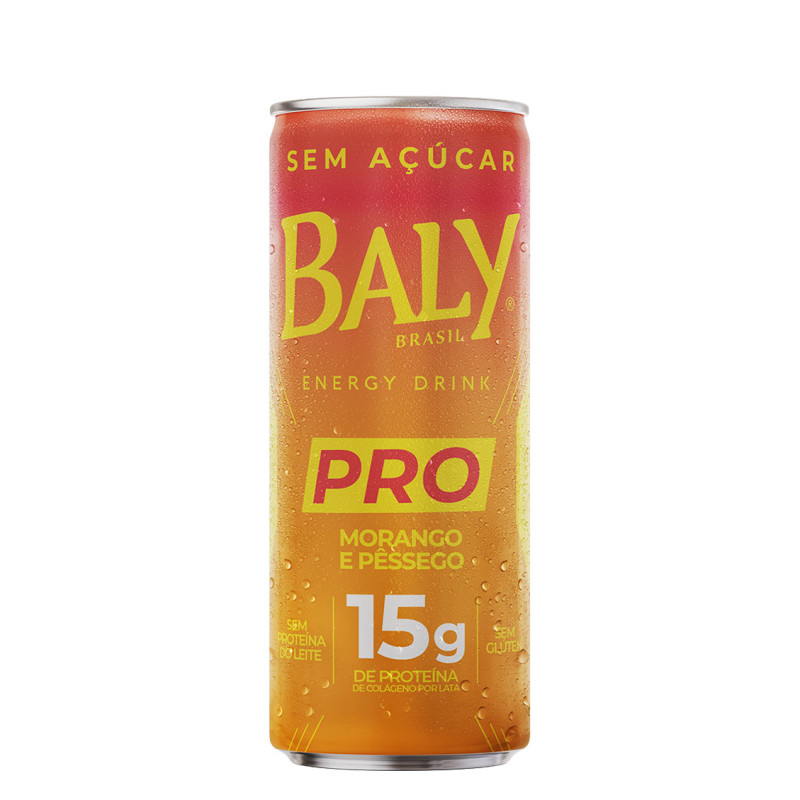 ENERGÉTICO BALY PRO 250ML MORANGO E PÊSSEGO - FD COM 6 UN