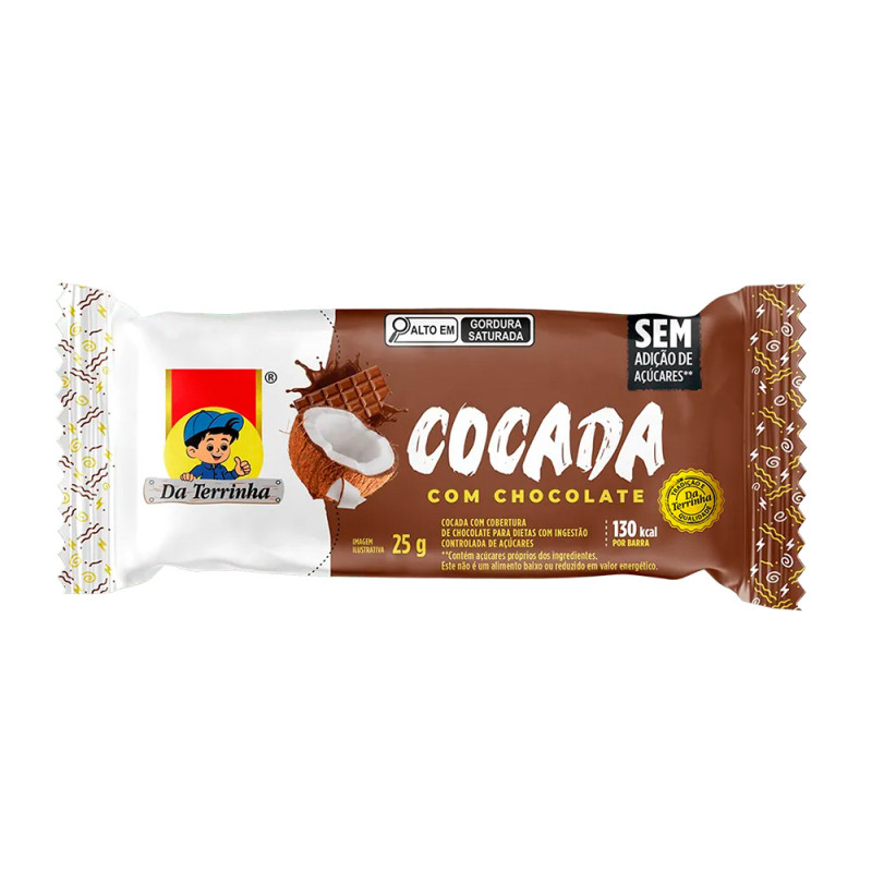 COCADA DA TERRINHA 25GR CHOCOLATE - DP COM 12 UN