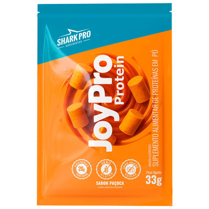 WHEY PROTEIN JOYPRO SHARK PRO SACHÊ 33GR PAÇOCA - DP COM 10 UN