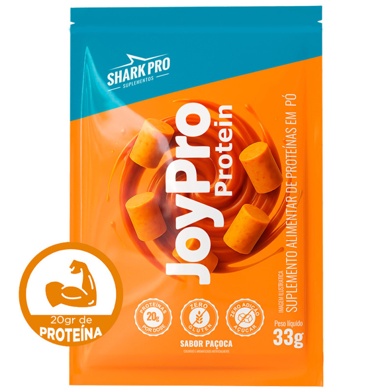 WHEY PROTEIN JOYPRO SHARK PRO SACHÊ 33GR PAÇOCA - DP COM 10 UN