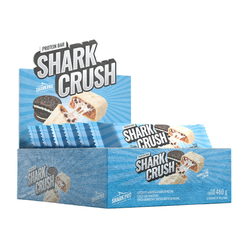 BARRA PROTEICA SHARKCRUSH SHARK PRO 40GR COOKIES & CREAM - DP COM 12 UN
