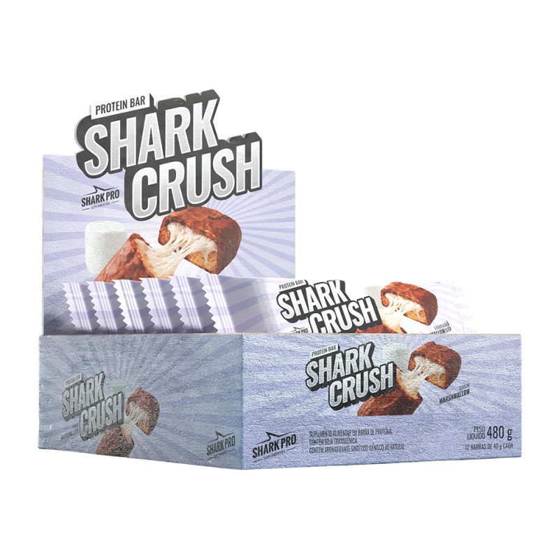 BARRA PROTEICA SHARKCRUSH SHARK PRO 40GR MARSHMALLOW - DP COM 12 UN