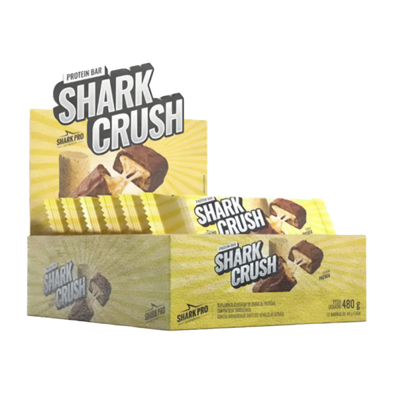 BARRA PROTEICA SHARKCRUSH SHARK PRO 40GR PAÇOCA - DP COM 12 UN