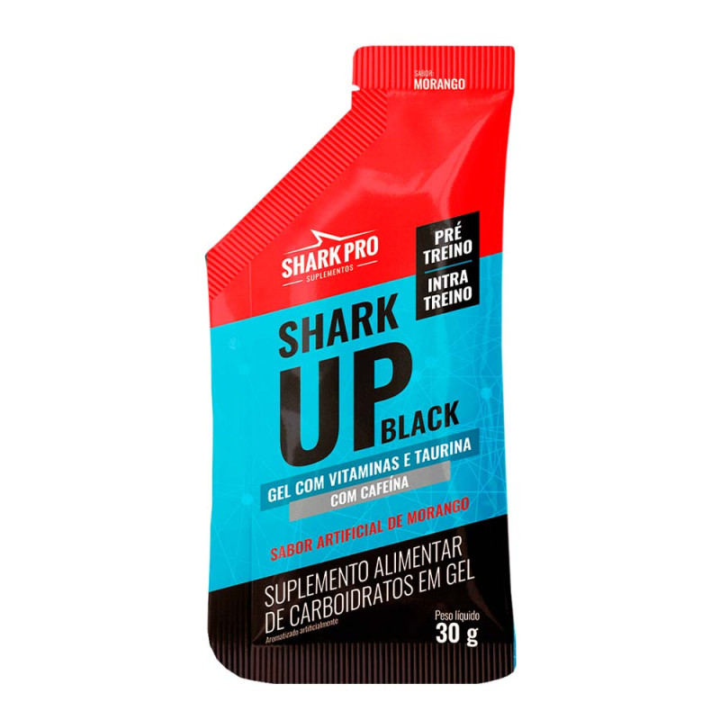 PRÉ-TREINO SHARK UP BLACK SHARK PRO GEL 30GR MORANGO - DP COM 10 UN