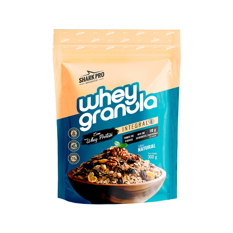 GRANOLA COM WHEY PROTEIN SHARK PRO 300GR INTEGRAL - CX COM 8 UN