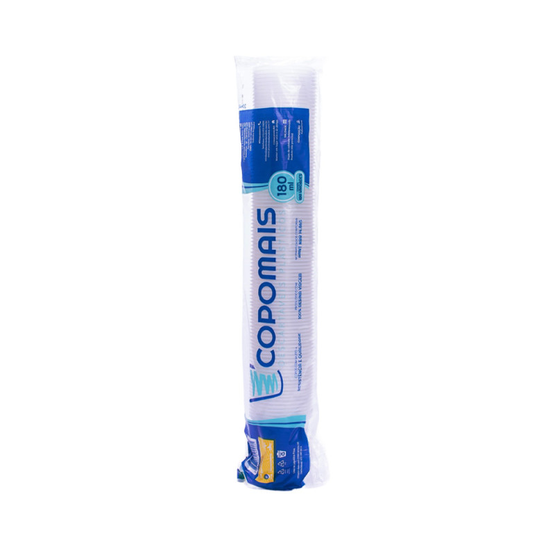 COPO DESCARTÁVEL COPOMAIS 100X180ML BRANCO - CX COM 25 UN