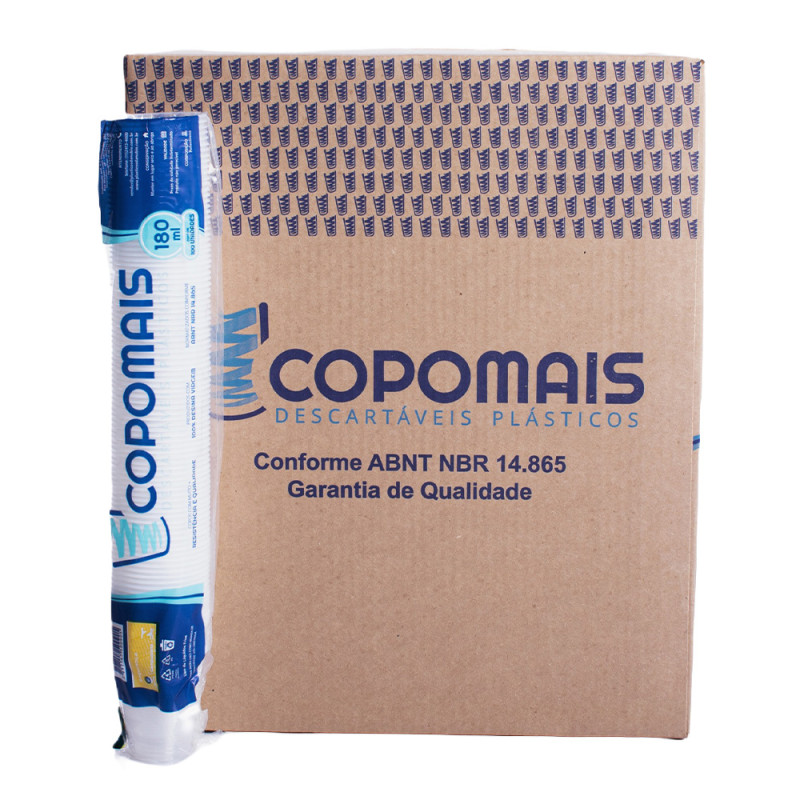 COPO DESCARTÁVEL COPOMAIS 100X180ML BRANCO - CX COM 25 UN