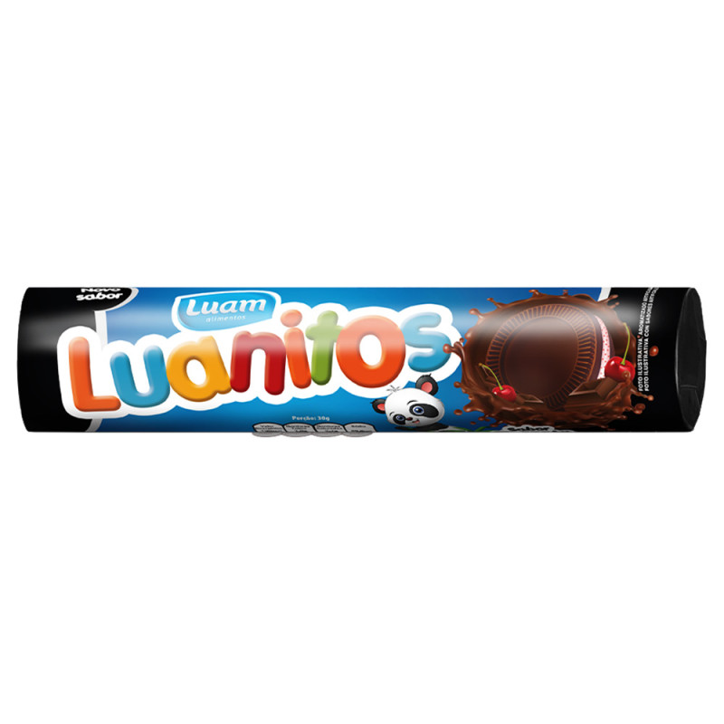 BISCOITO RECHEADO LUANITOS 110GR FLORESTA NEGRA - CX COM 30 UN
