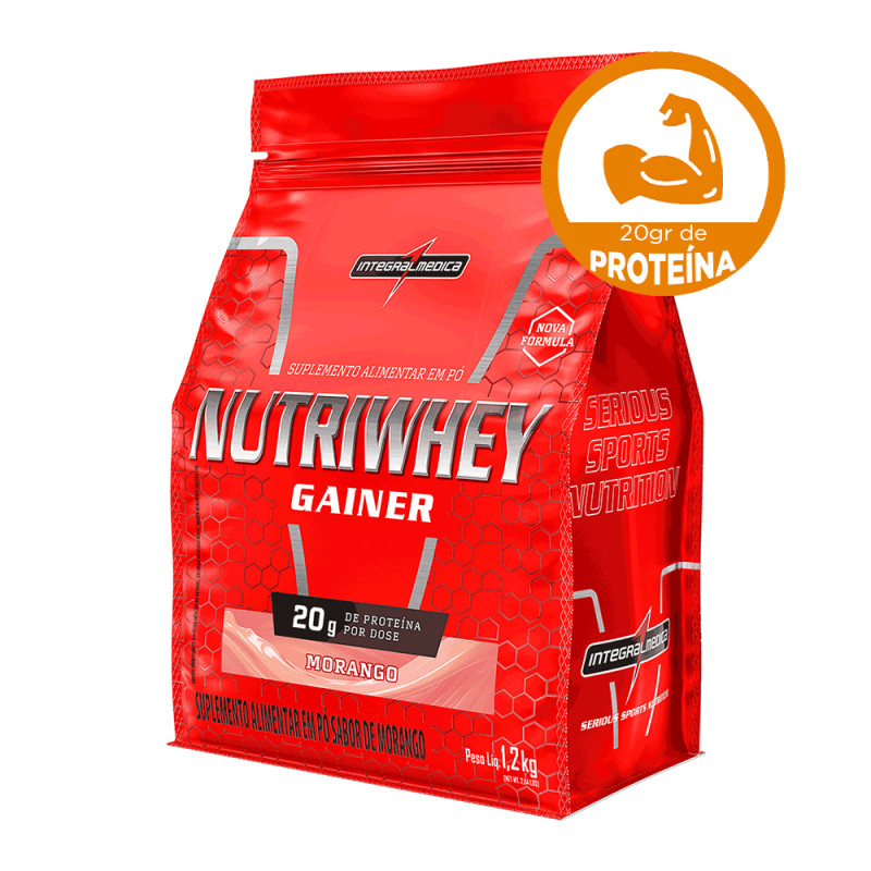 NUTRIWHEY INTEGRALMEDICA POUCH 1,2 KILO MORANGO - UNIDADE