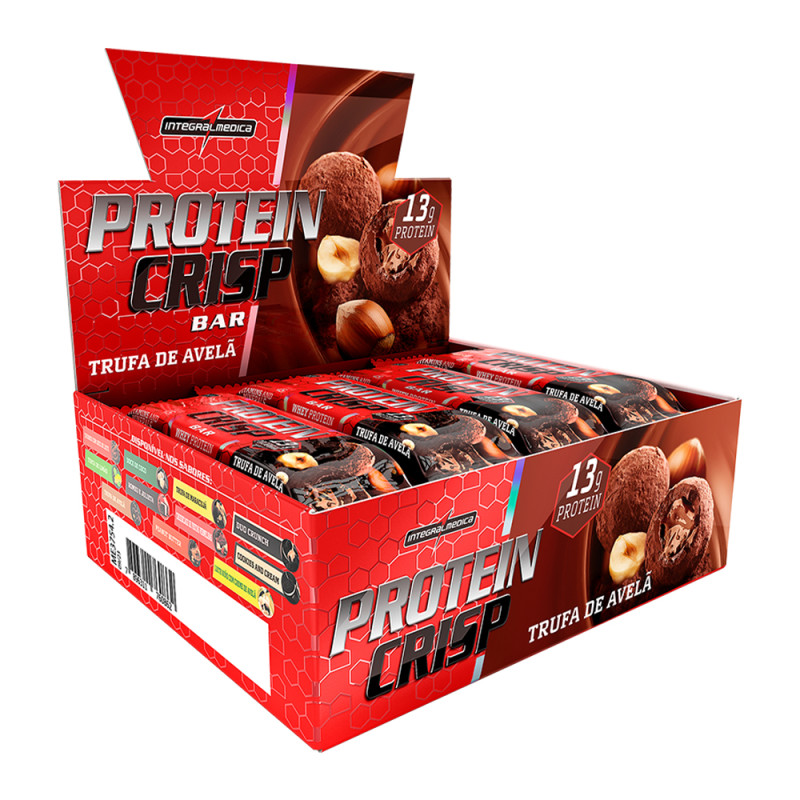 BARRA PROTEIN CRISP INTEGRALMEDICA 45GR TRUFA AVELÃ - DP COM 12 UN