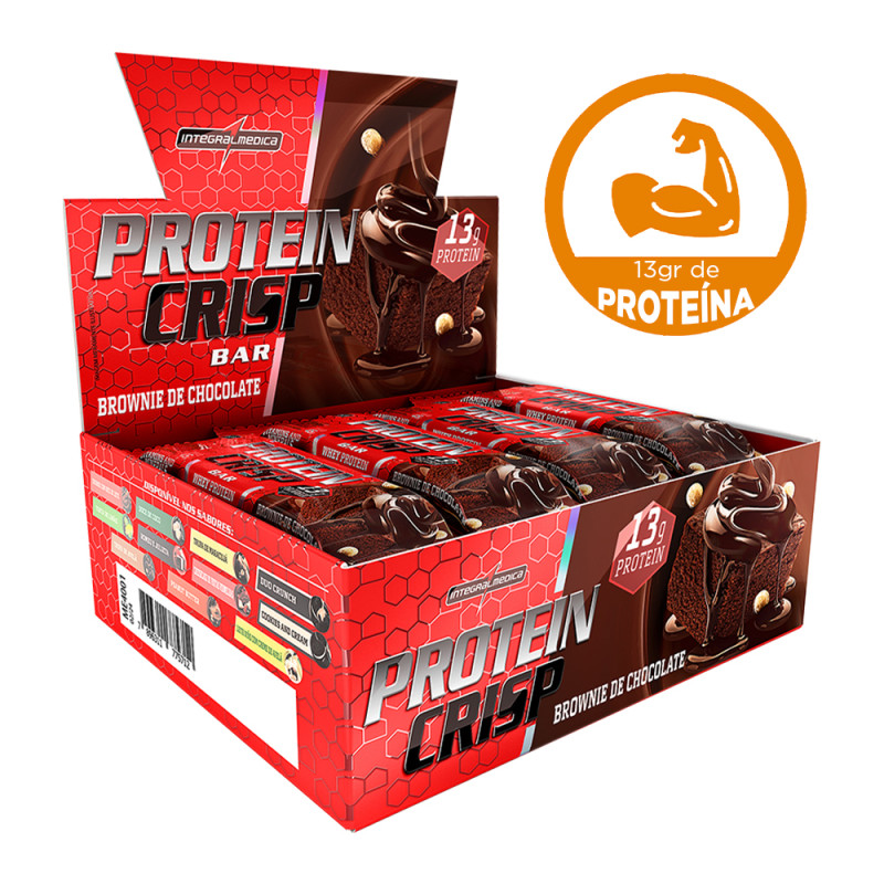 BARRA PROTEIN CRISP INTEGRALMEDICA 45GR BROWNIE DE CHOCOLATE - DP COM 12 UN