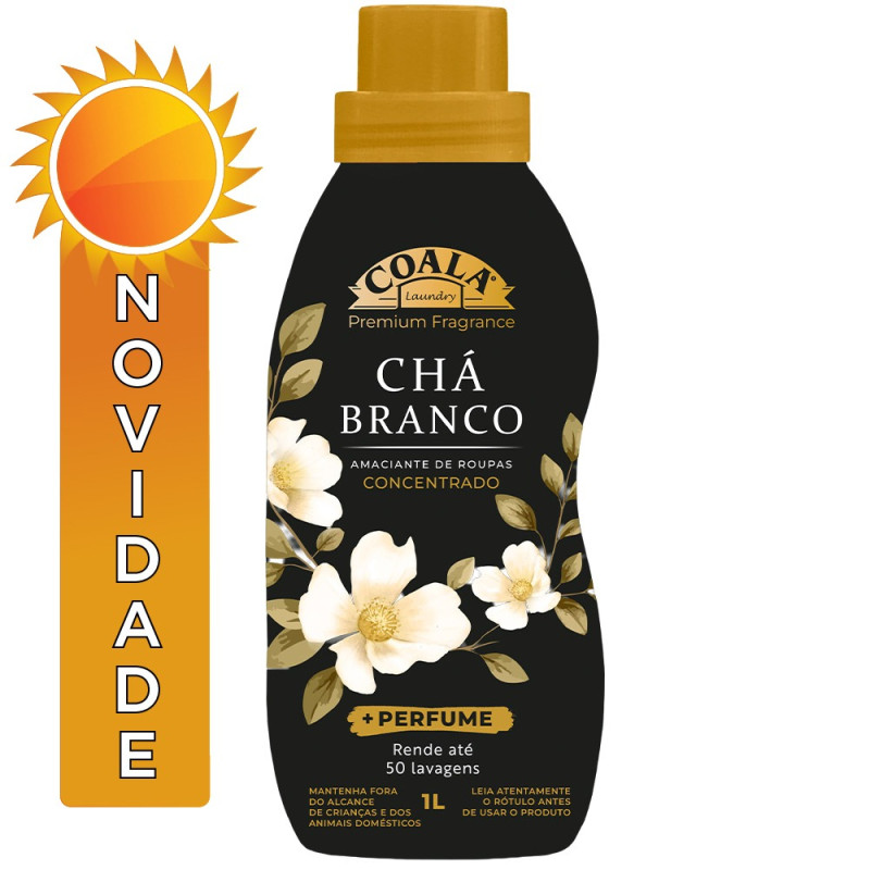 AMACIANTE CONCENTRADO COALA LAUNDRY 1 LITRO CHÁ BRANCO - CX COM 12 UN
