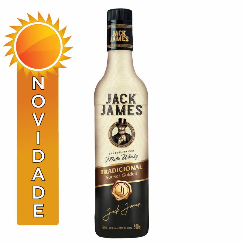 WHISKY MALTE JACK JAMES 900ML TRADICIONAL - CX COM 6 UN