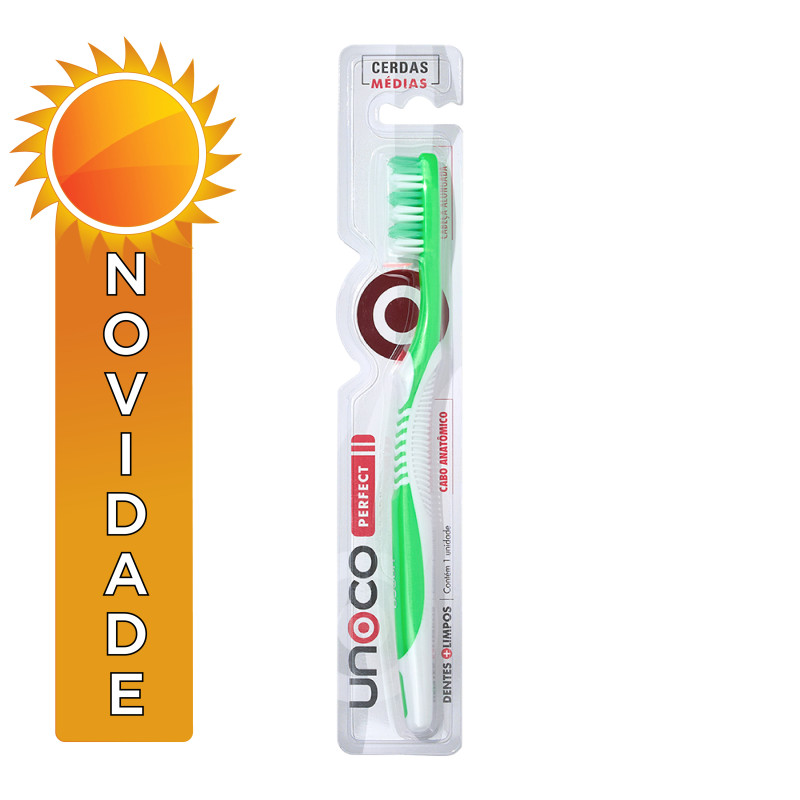ESCOVA DENTAL ADULTA UNOCO CERDAS MÉDIAS PERFECT - PC COM 12 UN