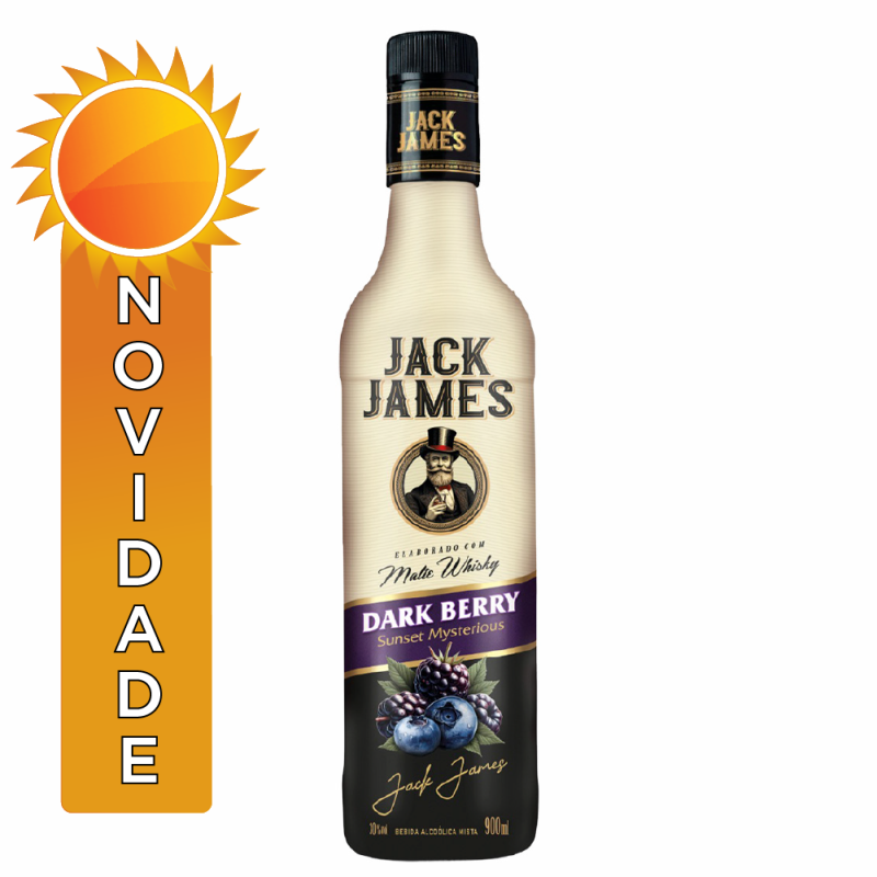WHISKY MALTE JACK JAMES 900ML DARK BERRY - CX COM 6 UN