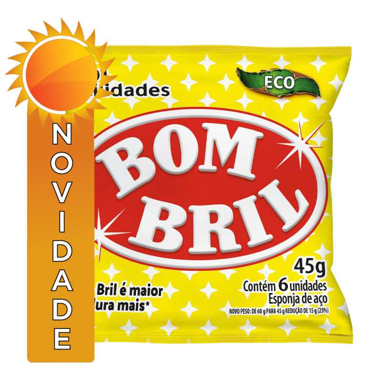 ESPONJA DE LÃ DE AÇO BOMBRIL ECO 45GR C/6UN - PC COM 20 UN