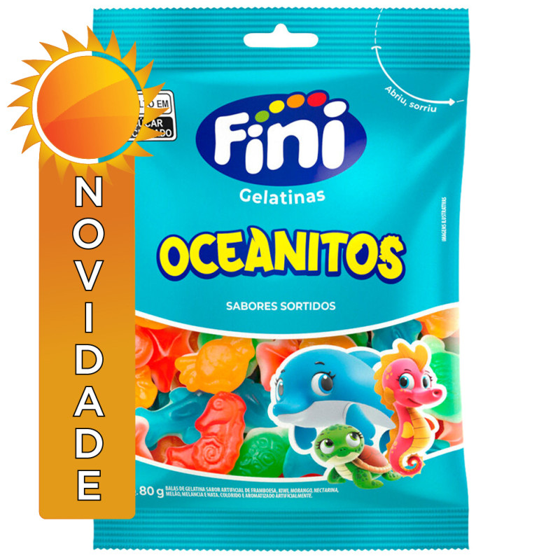 BALA DE GELATINA FINI 80GR OCEANITOS - CX COM 12 UN