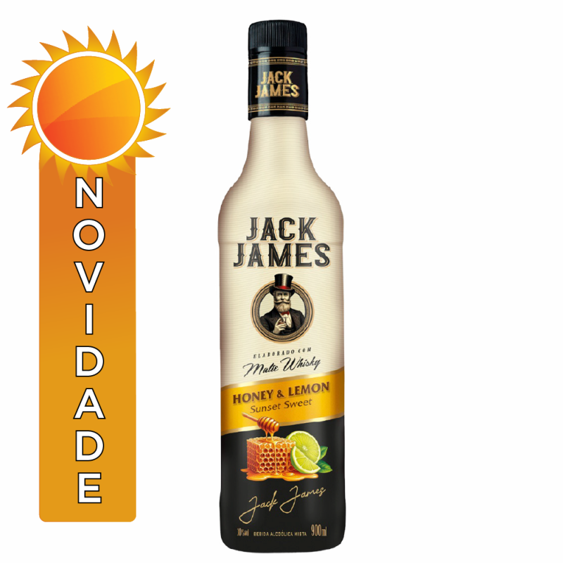 WHISKY MALTE JACK JAMES 900ML HONEY & LEMON - CX COM 6 UN