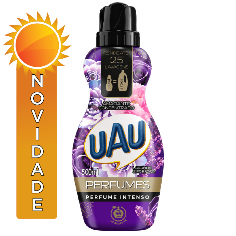 AMACIANTE CONCENTRADO UAU 500ML LAVANDA & FRESCOR - CX COM 12 UN
