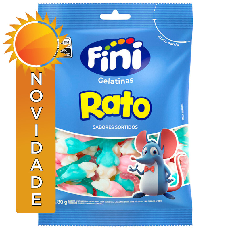 BALA DE GELATINA FINI 80GR RATO - CX COM 12 UN