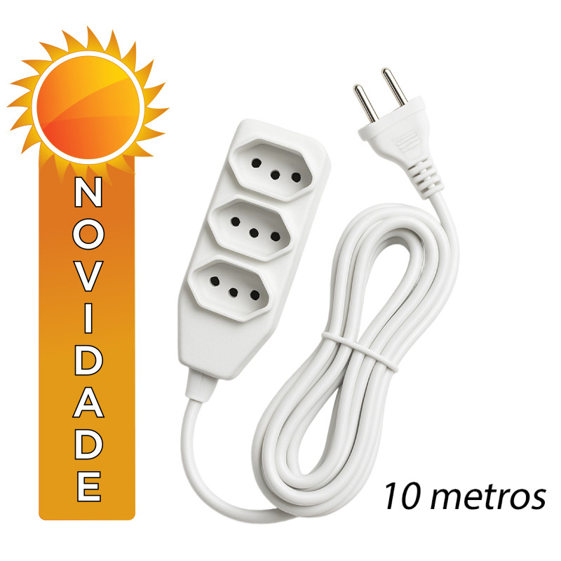 EXTENSÃO MÚLTIPLA 2P+T 10A IBÉRICA 10 METROS - UNIDADE