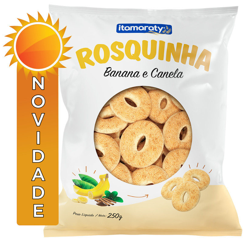 ROSQUINHA ITAMARATY 250GR  BANANA/CANELA - CX COM 12 UN