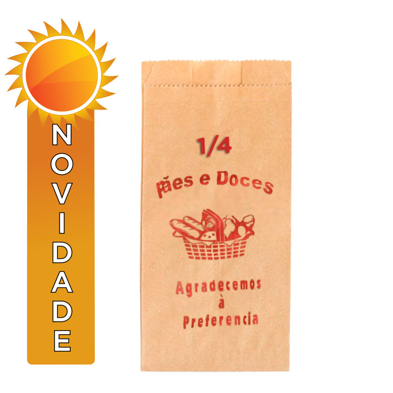 SACO DE PAPEL NATURAL PIN 1/4 - PC COM 500 UN