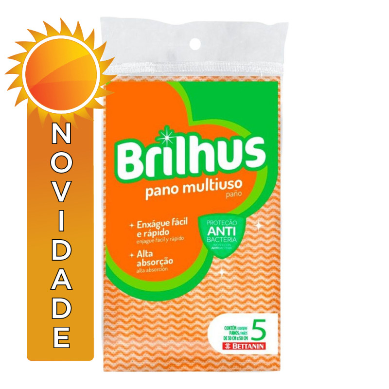 PANO MULTIUSO BRILHUS BETTANIN C/ 5UN LARANJA - UNIDADE