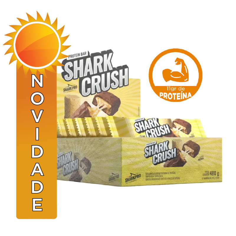 BARRA PROTEICA SHARKCRUSH SHARK PRO 40GR PAÇOCA - DP COM 12 UN