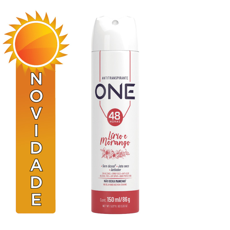 DESODORANTE ABOVE BASTON ONE LÍRIO E MORANGO 150ML - PC COM 6 UN