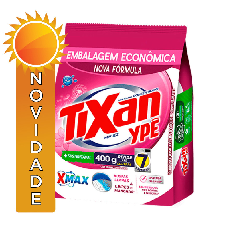 LAVA ROUPAS EM PÓ TIXAN YPÊ 400GR MACIEZ - CX COM 24 UN