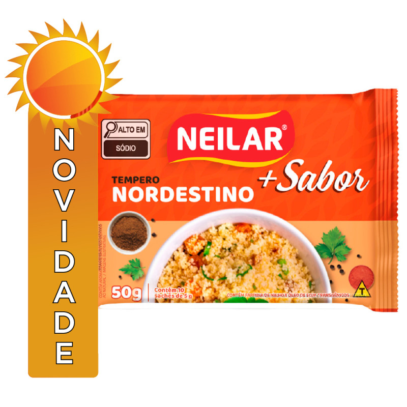 TEMPERO NEILAR MAIS SABOR 50GR NORDESTINO - CX COM 36 UN
