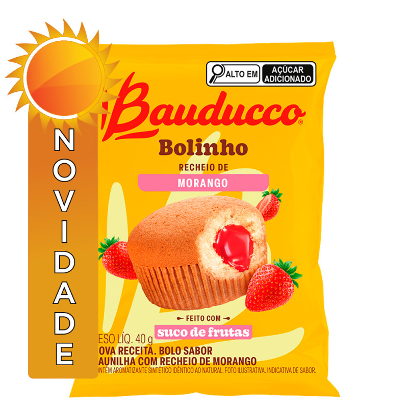 BOLINHO BAUDUCCO 40GR MORANGO - DP COM 16 UN