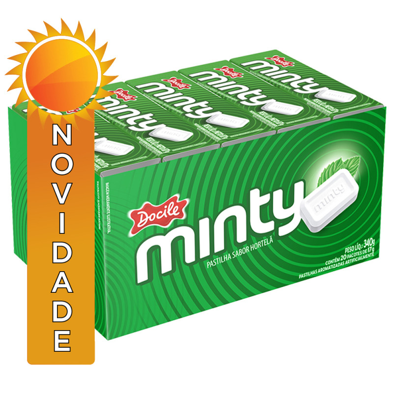 PASTILHA MINTY DOCILE 17GR HORTELÃ - DP COM 20 UN