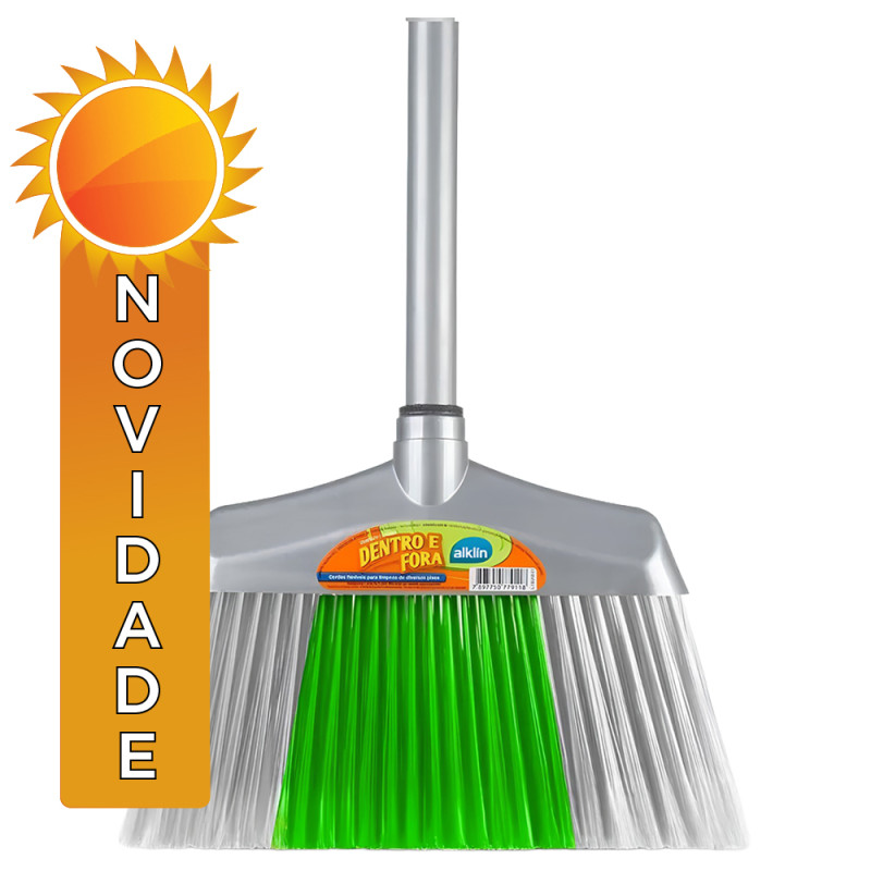 VASSOURA ALKLIN DENTRO E FORA COM CABO  - CX COM 12 UN