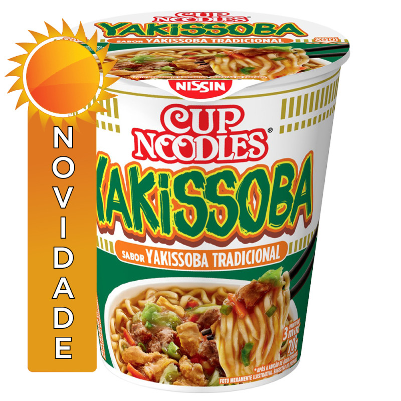 MACARRÃO INSTANTÂNEO NISSIN CUP NOODLES 70GR YAKISSOBA - CX COM 24 UN