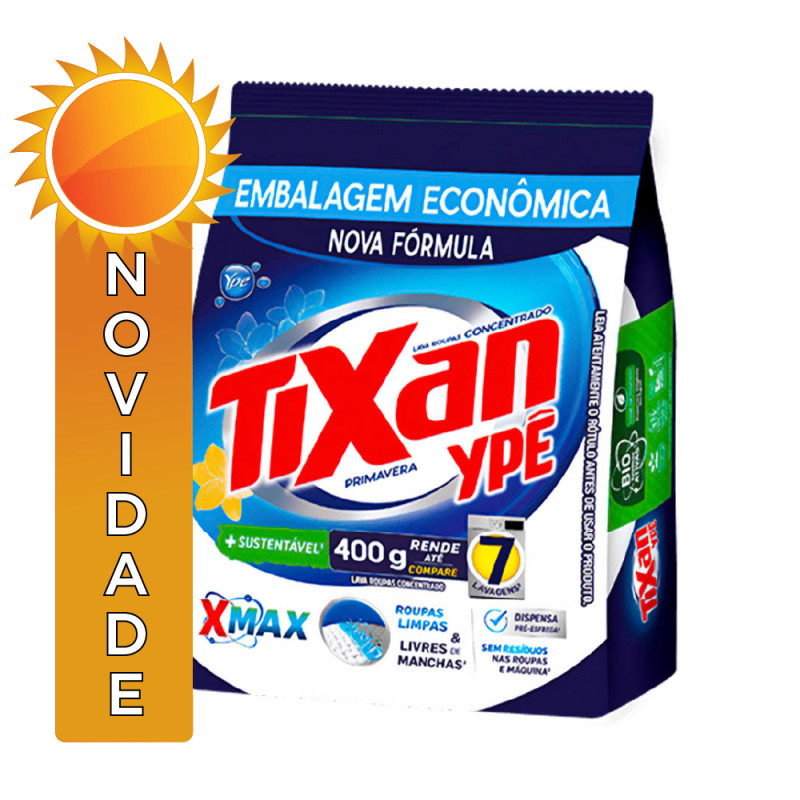 LAVA ROUPAS EM PÓ TIXAN YPÊ 400GR PRIMAVERA - CX COM 24 UN