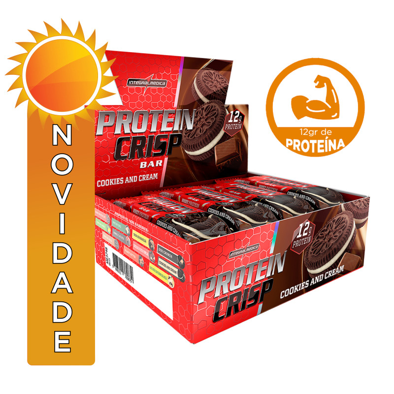 BARRA PROTEIN CRISP INTEGRALMEDICA 45GR COOKIES AND CREAM - DP COM 12 UN