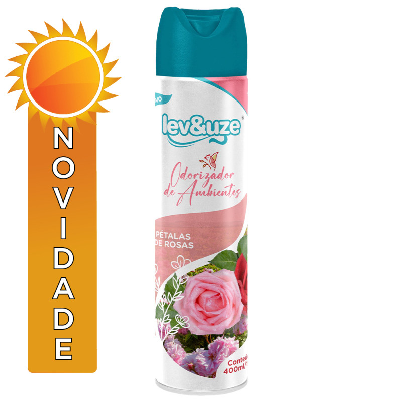 ODORIZANTE DE AMBIENTE LEV&UZE 400ML PÉTALAS DE ROSAS - CX COM 6 UN