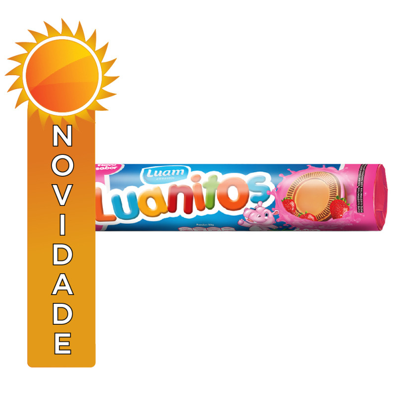 BISCOITO RECHEADO LUANITOS 110GR MORANGO - CX COM 30 UN