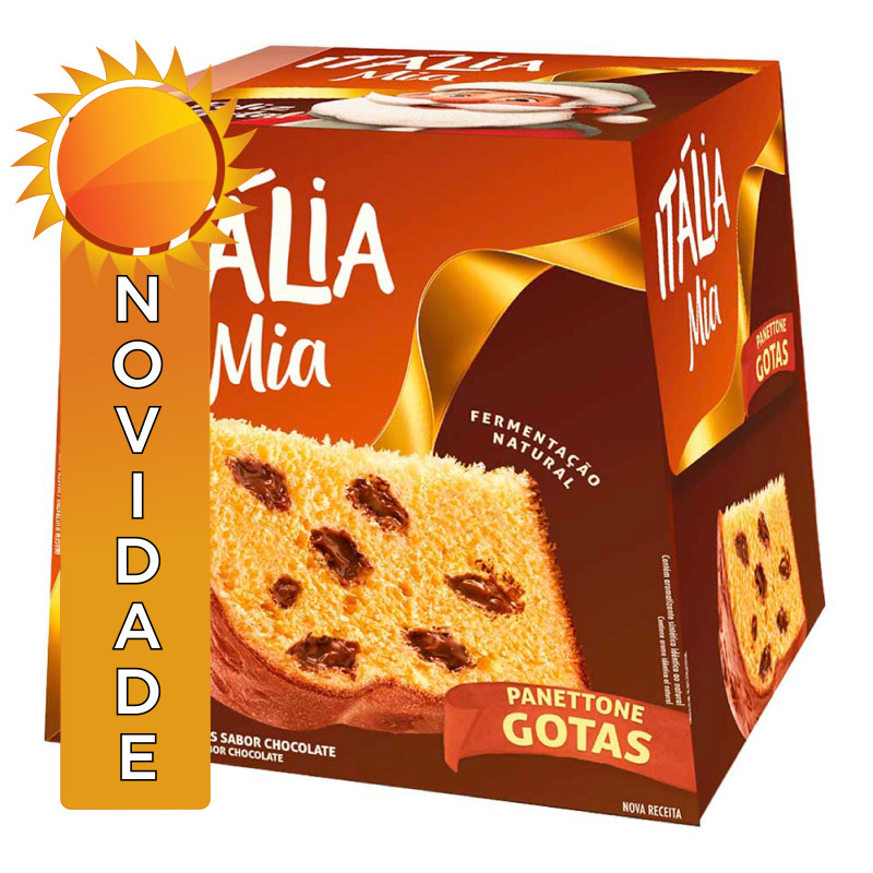PANETTONE ITÁLIA MIA 400GR GOTAS DE CHOCOLATE - UNIDADE