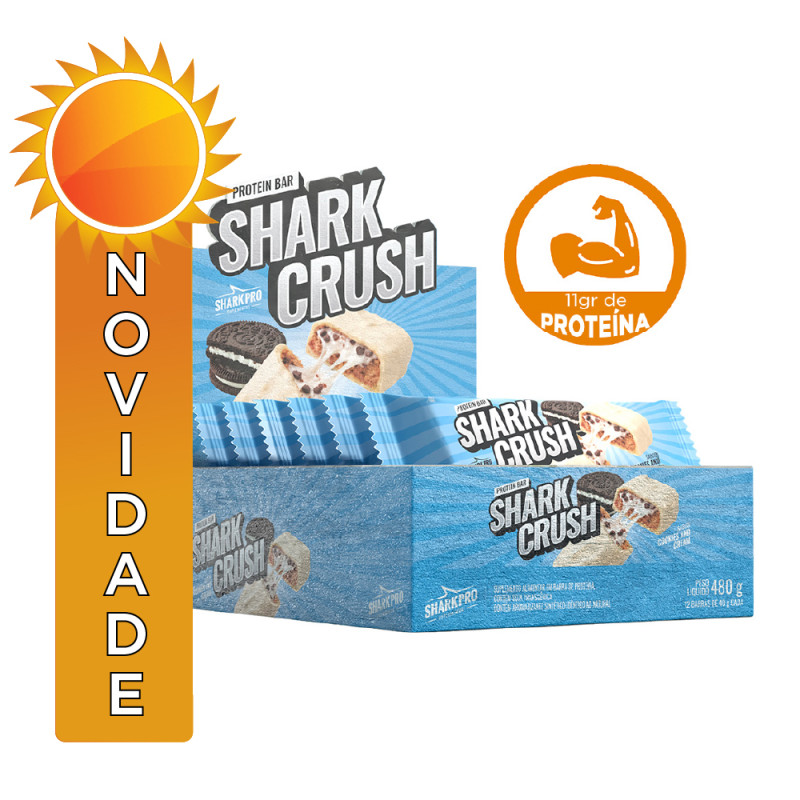 BARRA PROTEICA SHARKCRUSH SHARK PRO 40GR COOKIES & CREAM - DP COM 12 UN