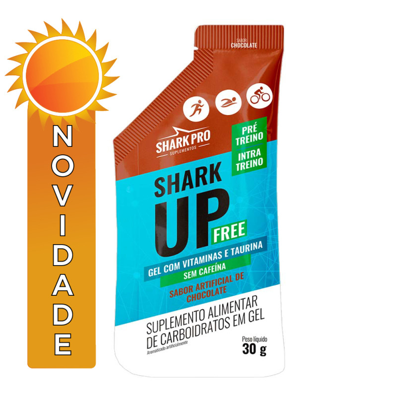 PRÉ-TREINO SHARK UP FREE SHARKPRO GEL 30GR CHOCOLATE - DP COM 10 UN